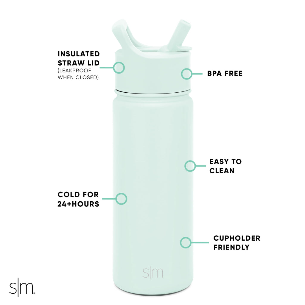 Simple Modern Summit Water Bottle Straw Lid Vacuum Insulated Stainless Steel Bottle | 18 fl oz Edition-9ZOA