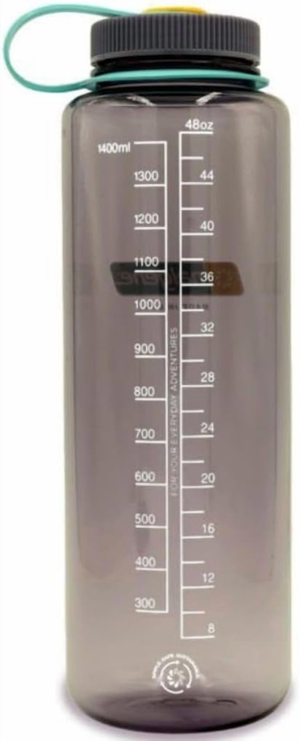 Nalgene Sustain Tritan BPA-Free Water  Made with Material Derived from 50% Plastic Waste (using ISCC certified mass balance), 48 OZ, Wide Mouth, Aubergine Edition-M70F