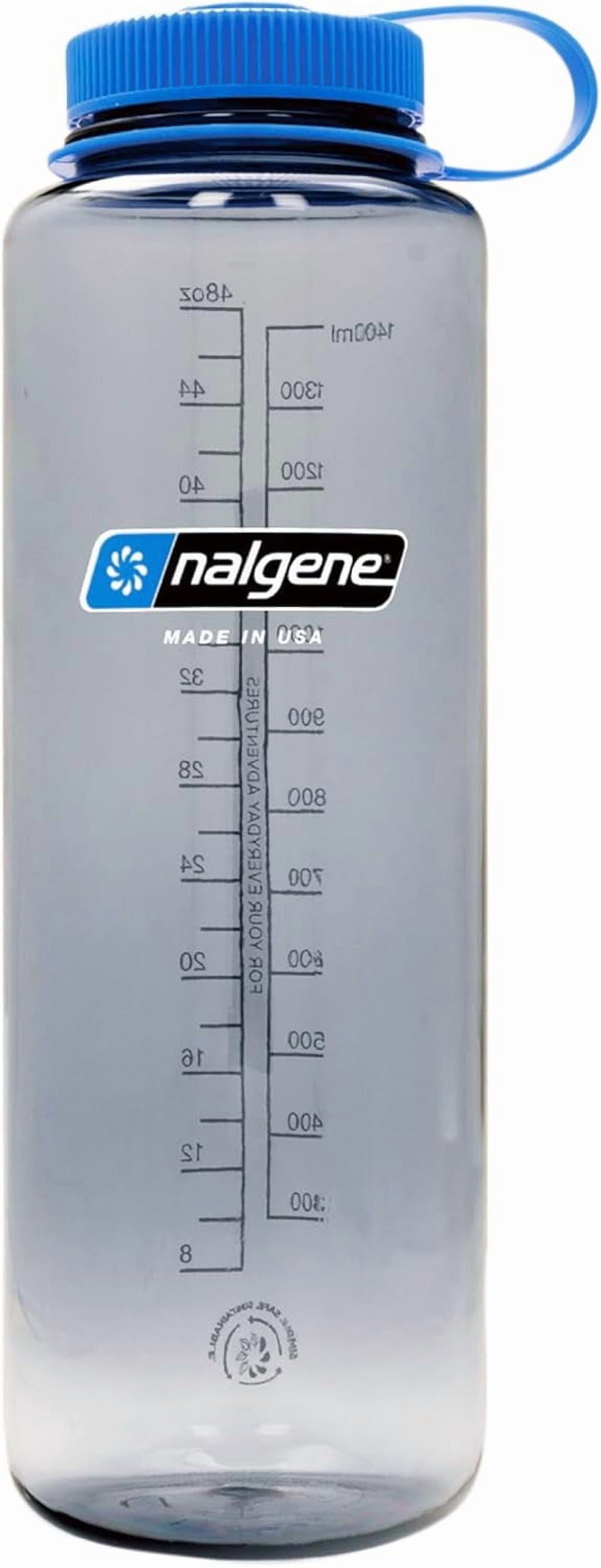 Nalgene Sustain Tritan BPA-Free Water  Made with Material Derived from 50% Plastic Waste (using ISCC certified mass balance), 48 OZ, Wide Mouth, Aubergine Edition-M70F