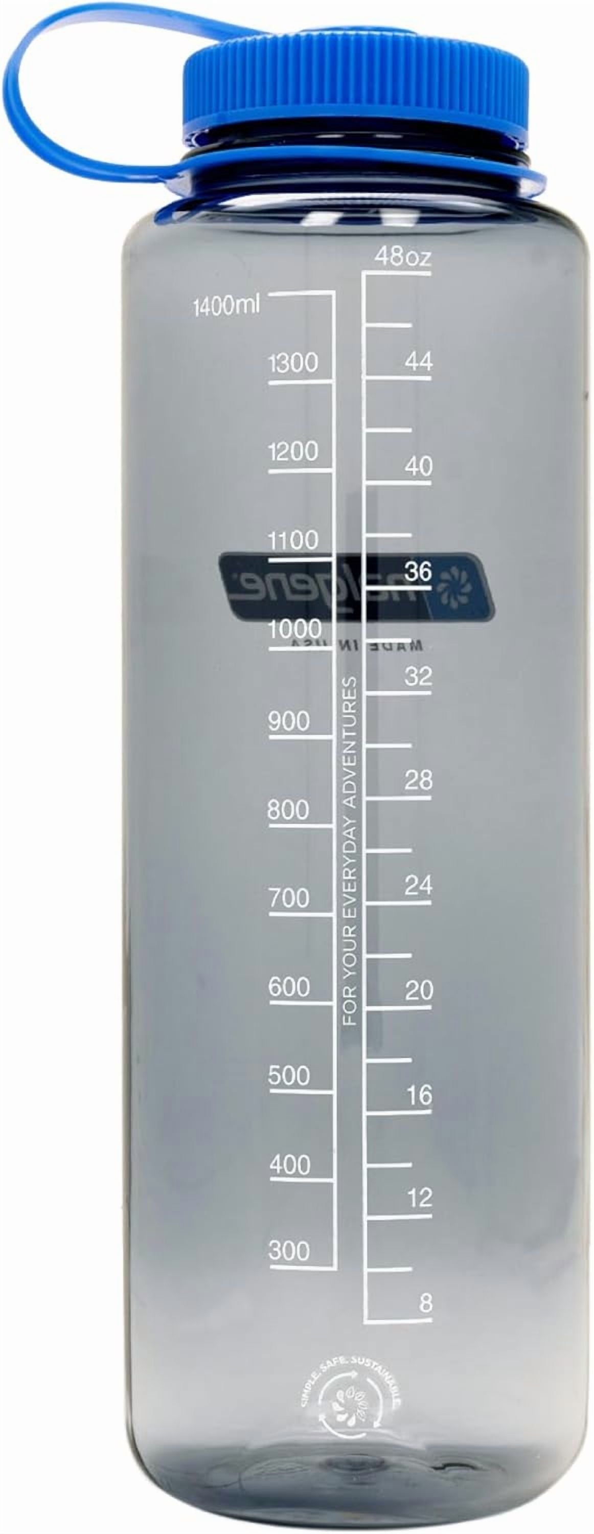 Nalgene Sustain Tritan BPA-Free Water  Made with Material Derived from 50% Plastic Waste (using ISCC certified mass balance), 48 OZ, Wide Mouth, Aubergine Edition-M70F