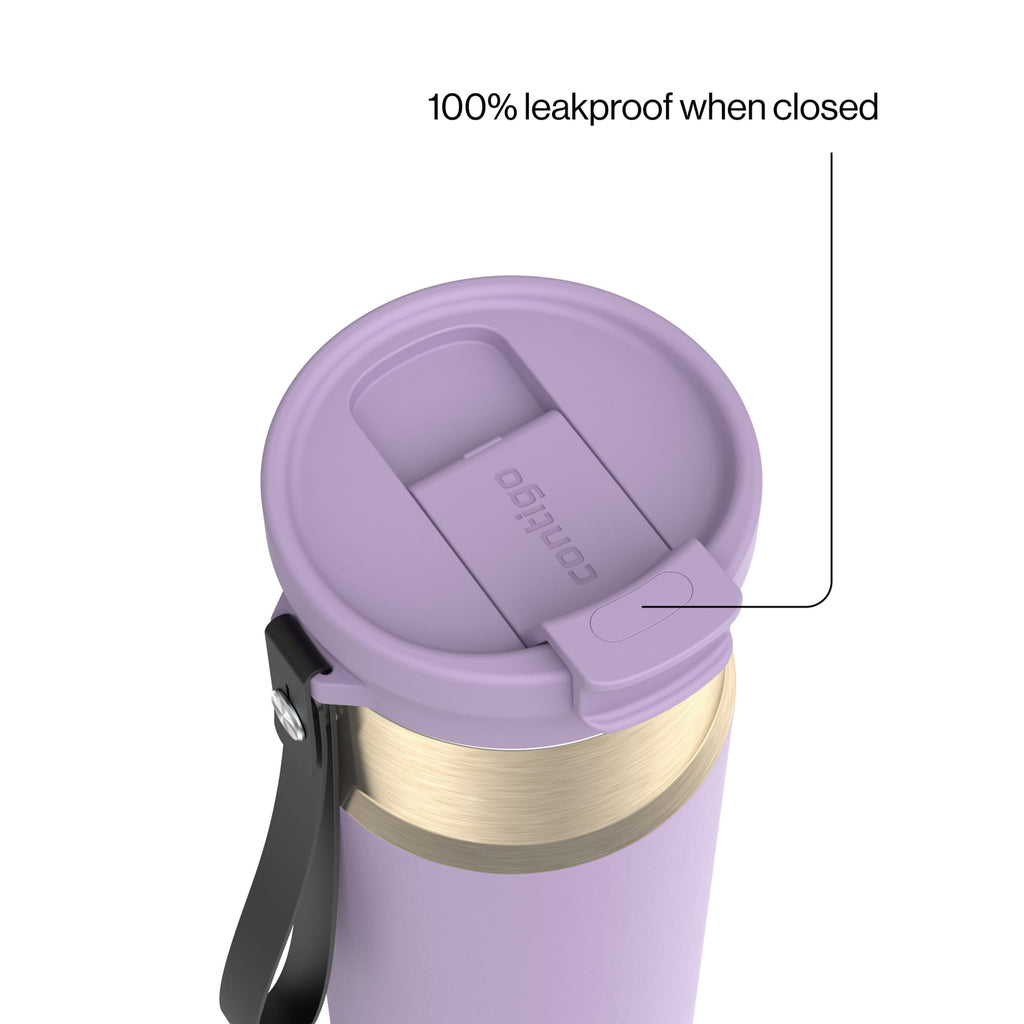 Contigo DualSip 24 oz Leakproof Insulated Water Bottle with Carrying Strap and 2-Way Lid Edition-GON1