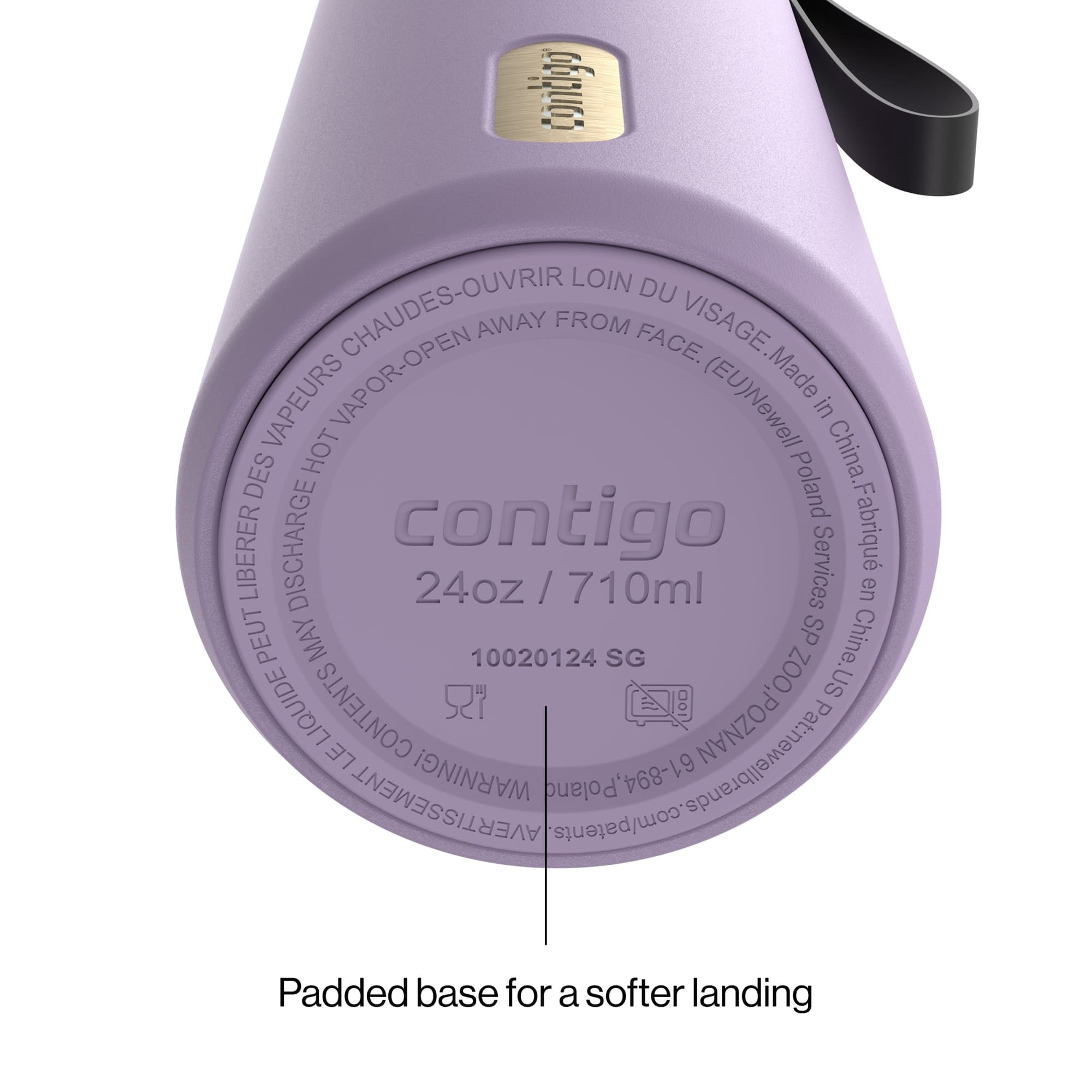 Contigo DualSip 24 oz Leakproof Insulated Water Bottle with Carrying Strap and 2-Way Lid Edition-GON1