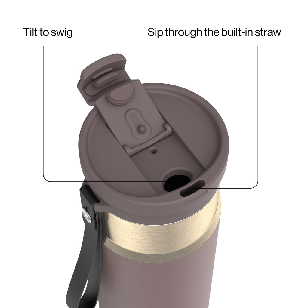 Contigo DualSip 24 oz Leakproof Insulated Water Bottle with Carrying Strap and 2-Way Lid Edition-GON1