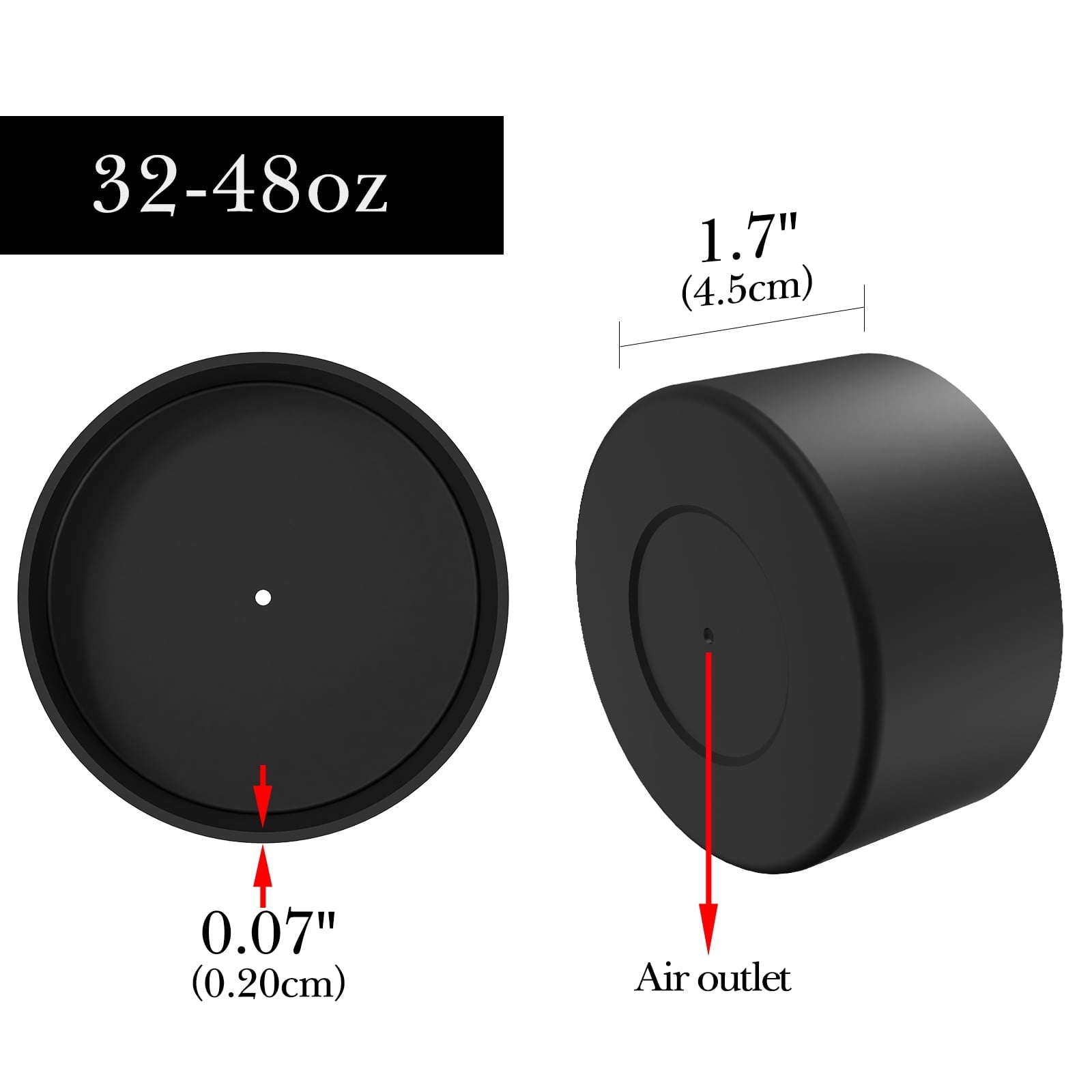 Linkidea 2 Pack Water Bottle Boot Compatible with Nalgene Sustain Wide Mouth 32oz/48oz, Narrow Mouth 32oz, Silicone Anti-Slip Bottle Bottom Bumper Protector (Black) Edition-Z735