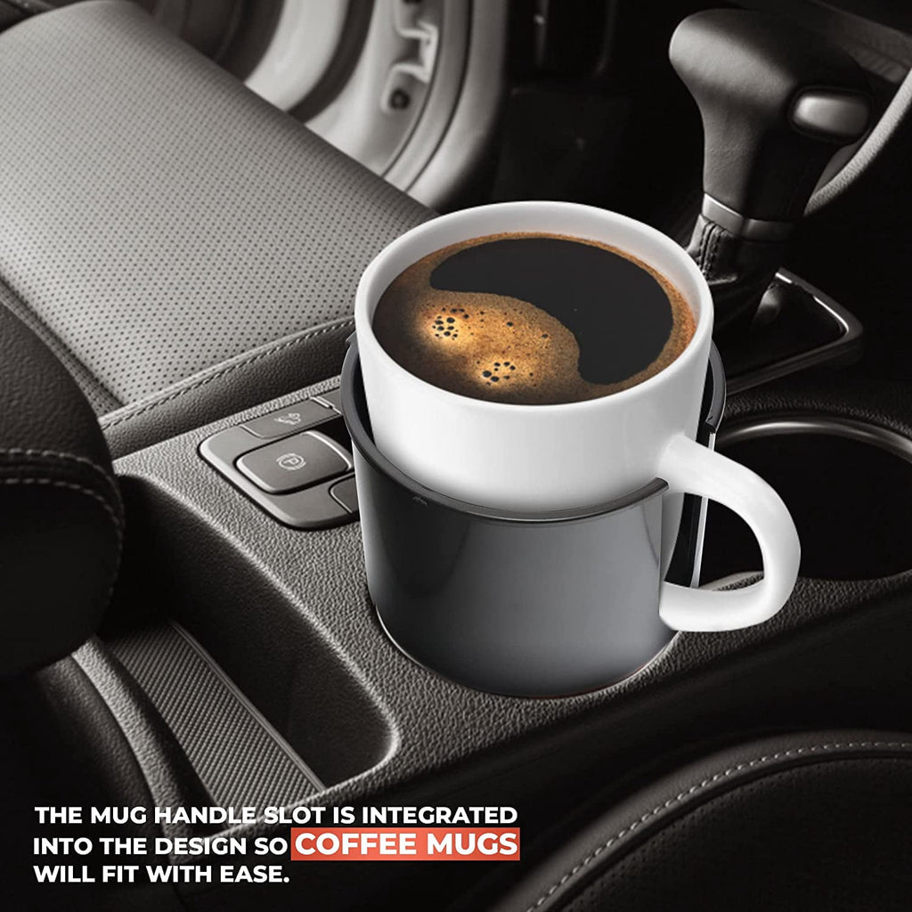 Cup Holder Expander - Fits Hydro Flasks 32/40 oz, Nalgene,  &amp; Large Bottles up to 3.8  Wide - for  up to 3.2  Wide - Black Edition-29ET