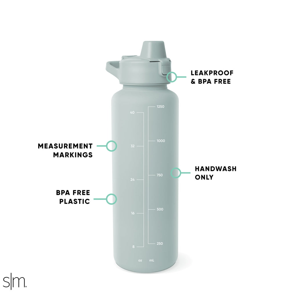 Simple Modern 48 fl oz Reusable Tritan Summit Water Bottle with Silicone Straw Lid|Seaglass Sage Edition-FNFC
