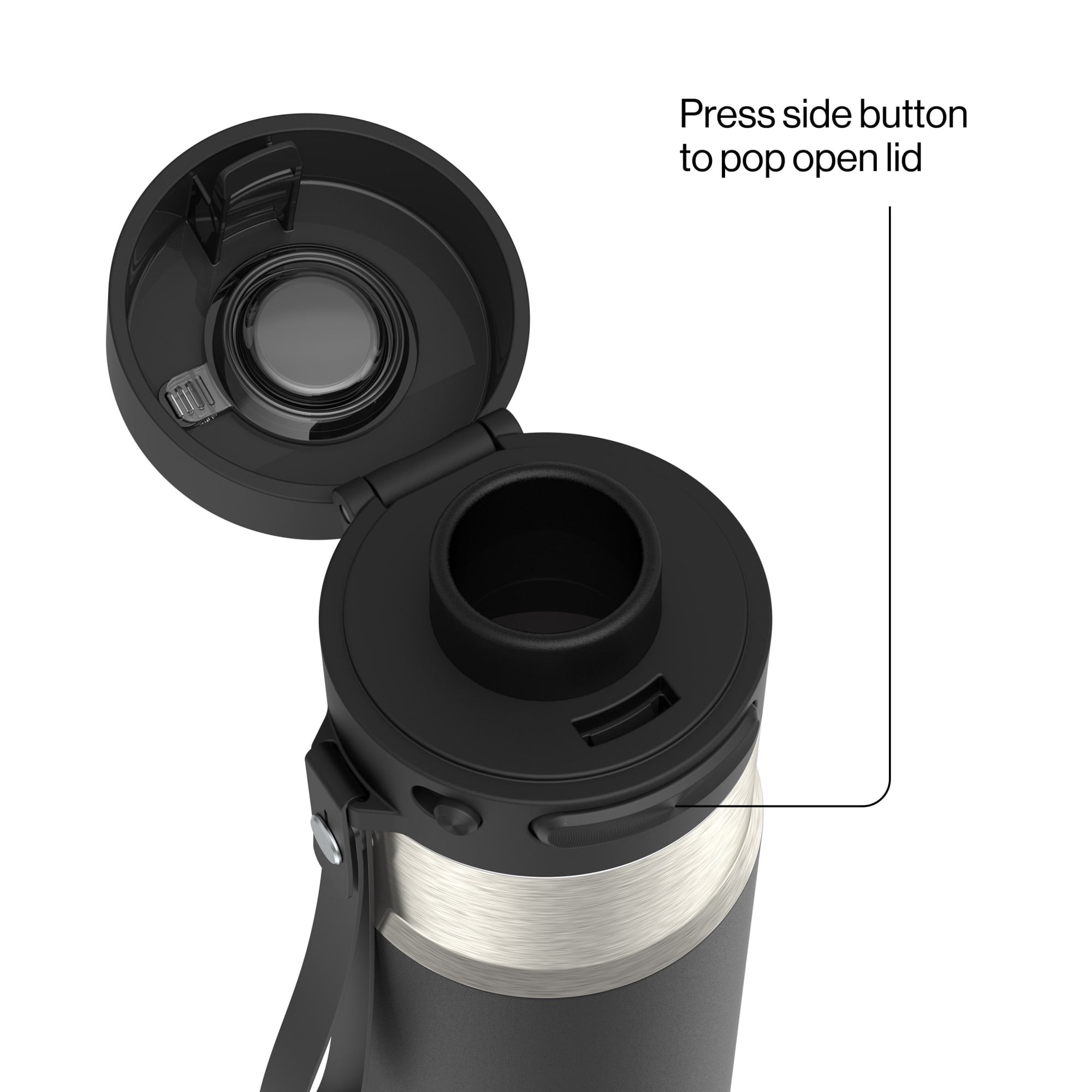 Contigo AutoPop 24 oz Leakproof Insulated Stainless Steel Water Bottle with Carry Strap and Shaker Ball Edition-2S64