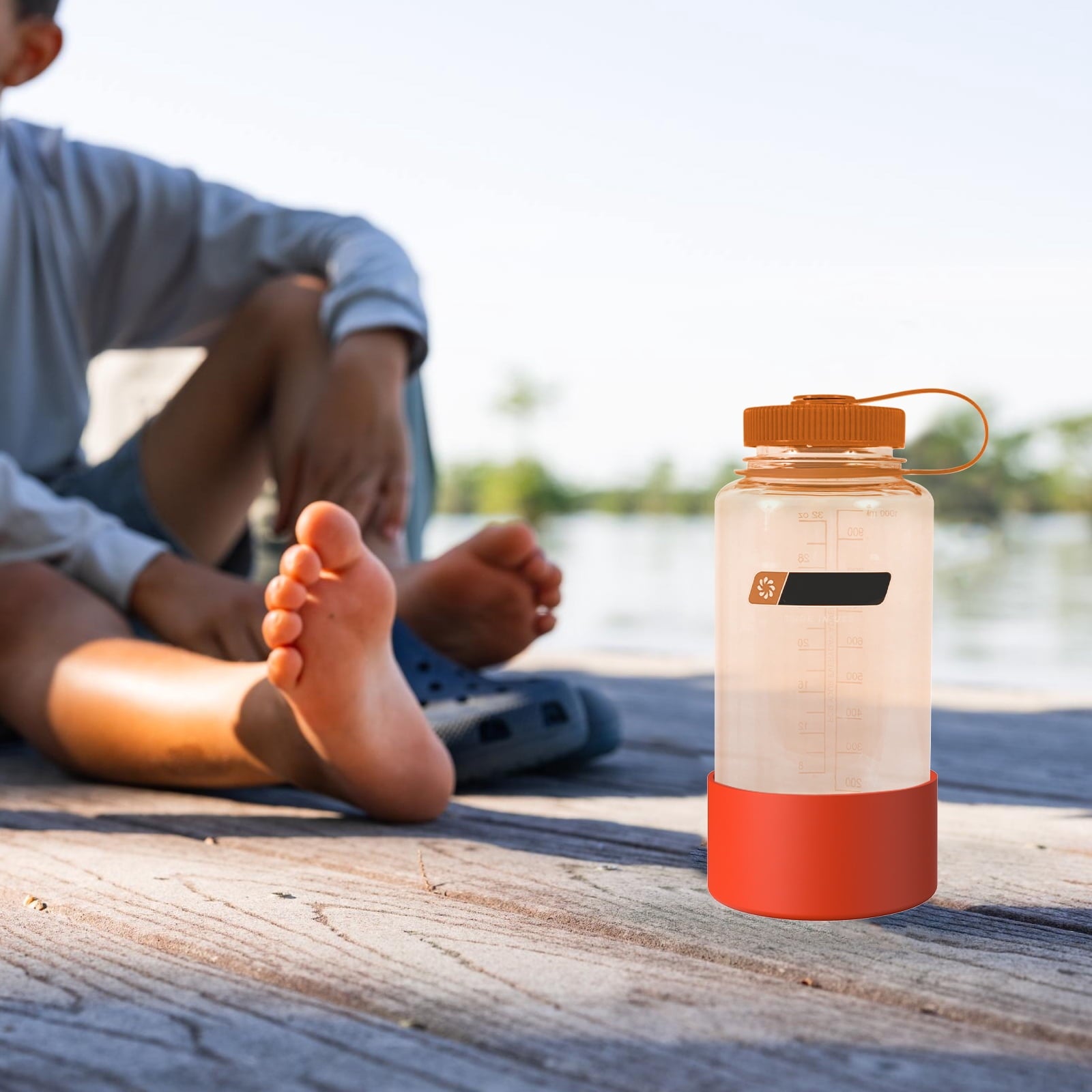 Linkidea 2 Pack Water Bottle Boot Compatible with Nalgene Sustain Wide Mouth 32oz/48oz, Narrow Mouth 32oz, Silicone Anti-Slip Bottle Bottom Bumper Protector (Red) Edition-4T9D