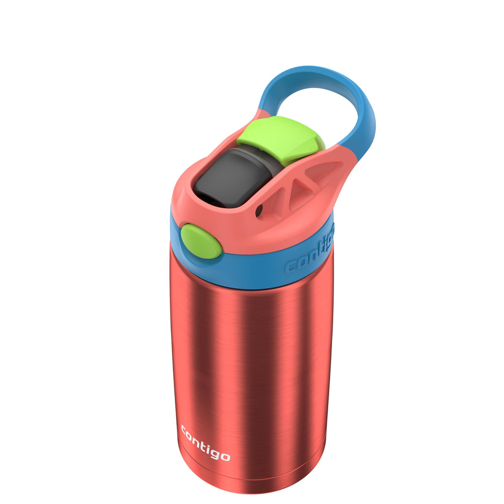 Contigo AUTOSPOUT Water Bottle, 13 oz, Coral Blue/Poppy Edition-01GM
