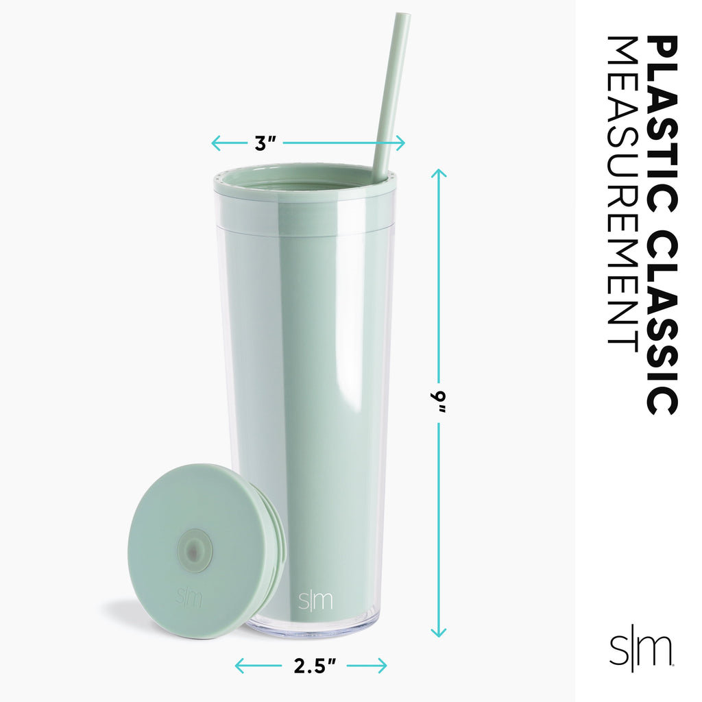 Simple Modern 24 fl oz Double Wall Plastic Classic Tumbler with Straw|Opalescent Edition-MHQ0