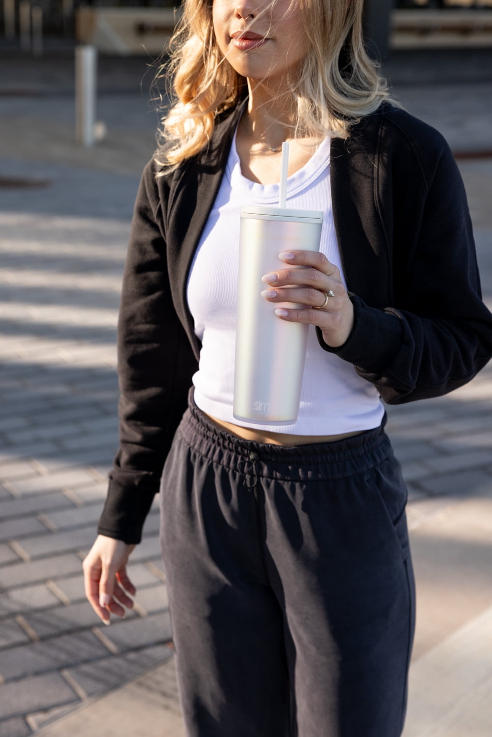 Simple Modern 24 fl oz Double Wall Plastic Classic Tumbler with Straw|Opalescent Edition-MHQ0