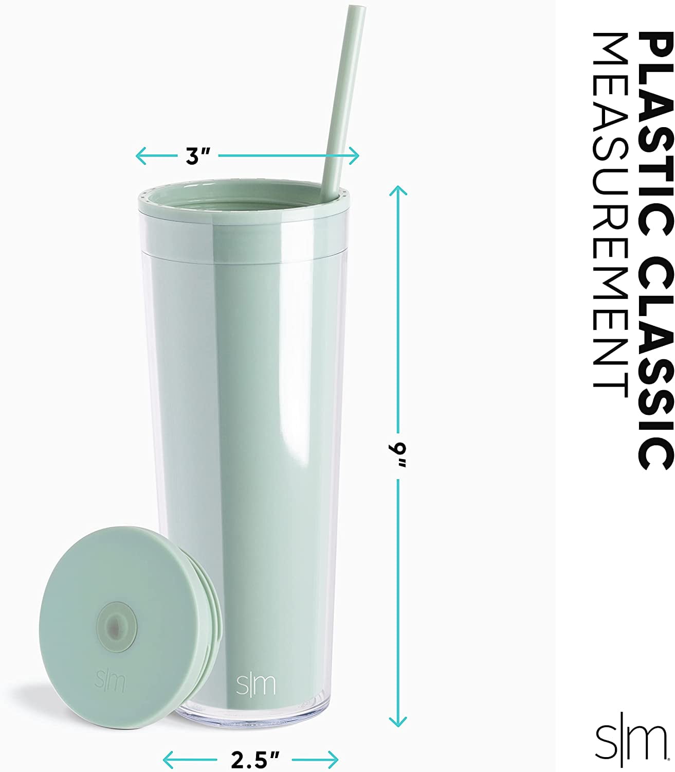 Simple Modern 24 fl oz Double Wall Plastic Classic Tumbler with Straw|Opalescent Edition-MHQ0