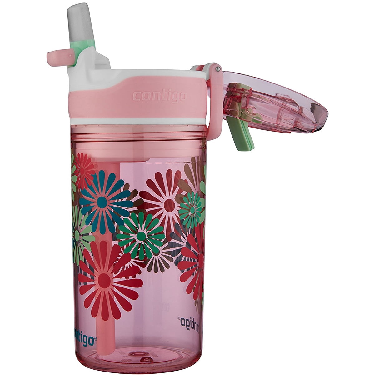 Contigo 13 oz. Kid's Snack Hero Drink Tumbler - Ballet Slipper Pink with Flowers Edition-CFAQ