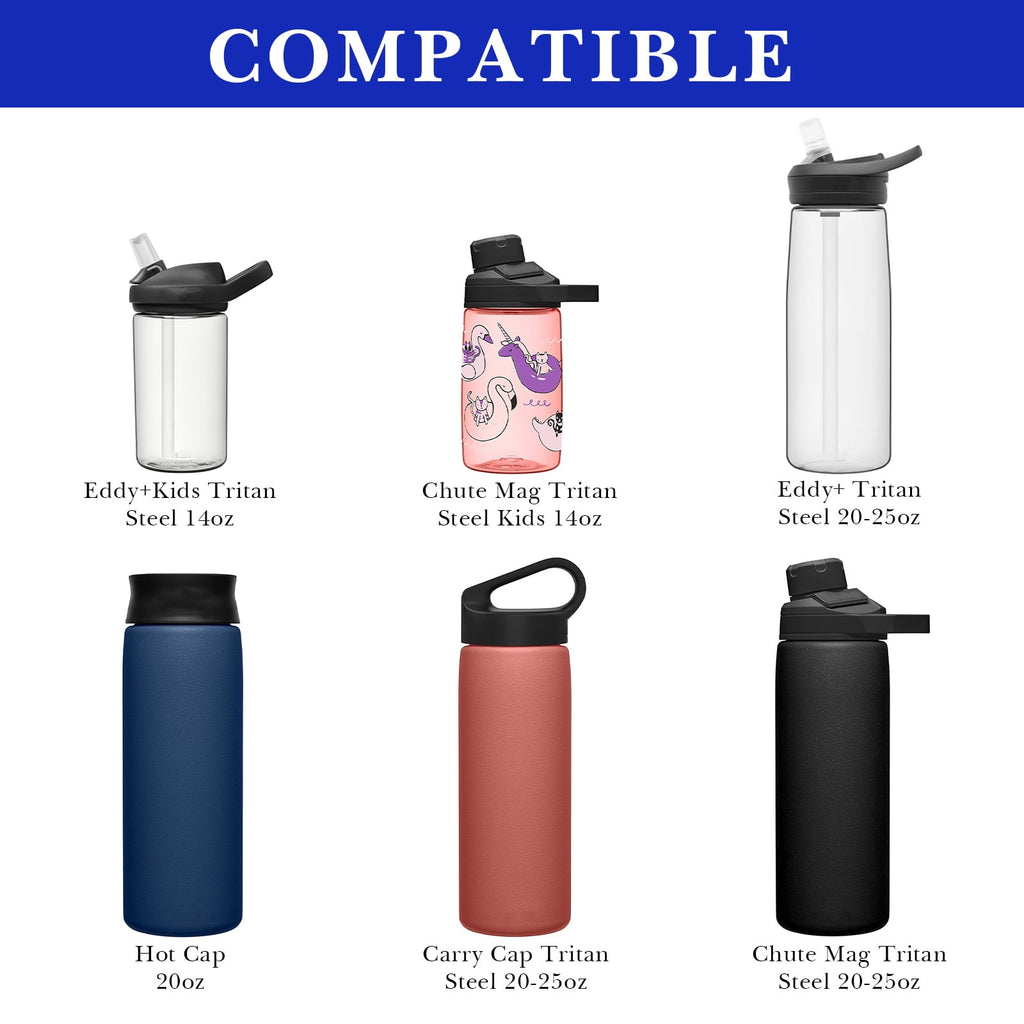 Linkidea 2 Pack Water Bottle Boot Compatible with CamelBak Eddy+20oz/25oz, Chute Mag 20oz/25oz, Carry Cap, Silicone Anti-Slip Bottle Bottom Bumper Protector (Navy Blue) Edition-E56O