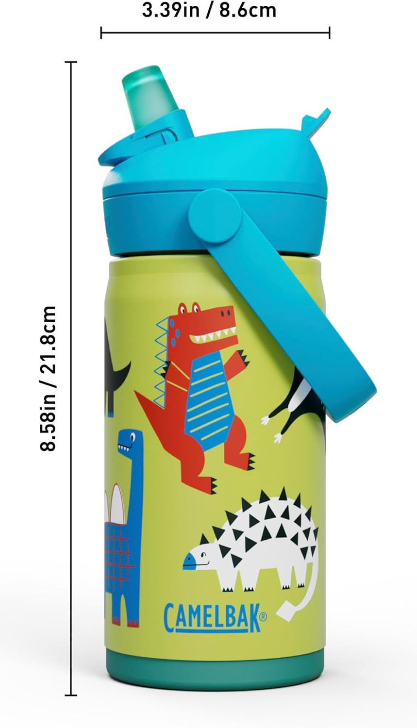 Camelbak Thrive™ Flip Straw Kids Stainless 12oz Water Bottle, Dino Jam Edition-YVJR