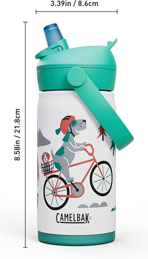 Camelbak Thrive™ Flip Straw Kids Stainless 12oz Water Bottle, Dino Jam Edition-YVJR
