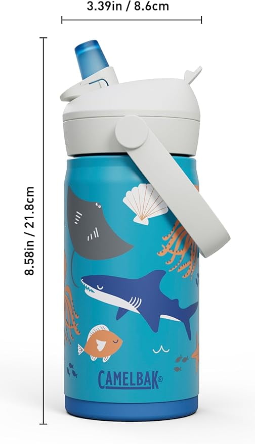 Camelbak Thrive™ Flip Straw Kids Stainless 12oz Water Bottle, Dino Jam Edition-YVJR
