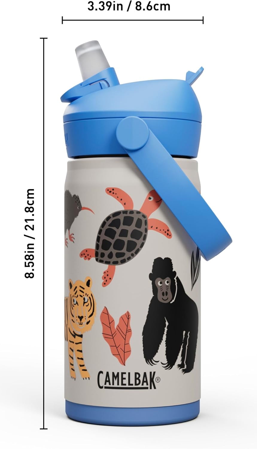 Camelbak Thrive™ Flip Straw Kids Stainless 12oz Water Bottle, Dino Jam Edition-YVJR