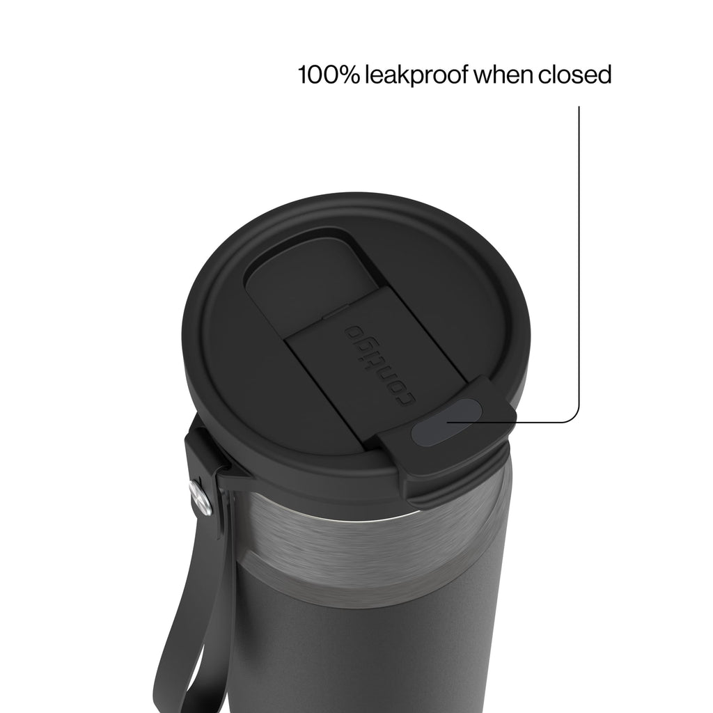 Contigo DualSip Leakproof Stainless Steel Reusable Water Bottle Tumbler with Carrying Strap, Cream/Champagne, 24 oz Edition-4GQQ