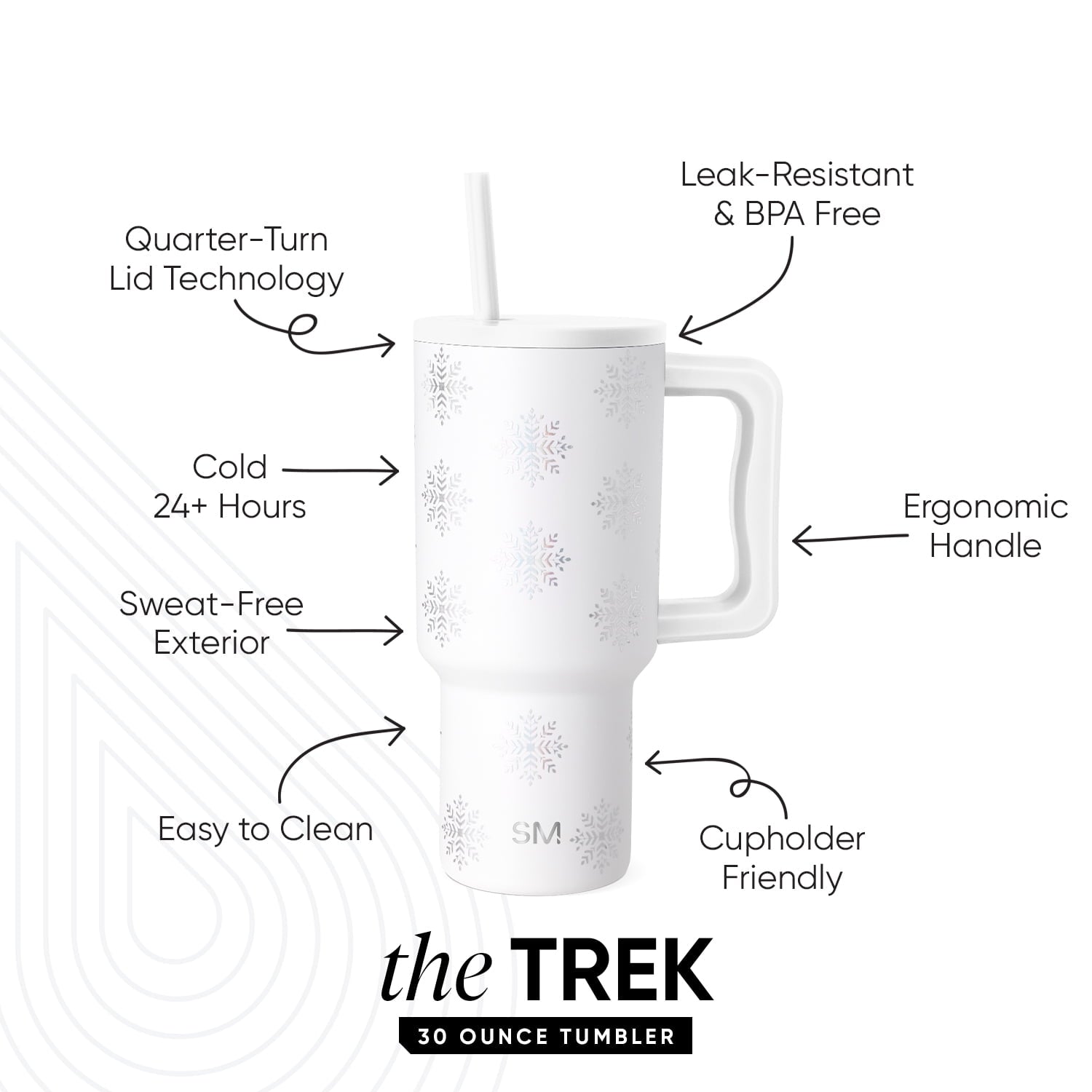 Simple Modern 30 fl oz Insulated Stainless Steel Trek Tumbler with Straw Lid | Seaglass Sage and Cream Checkmate Edition-16A6