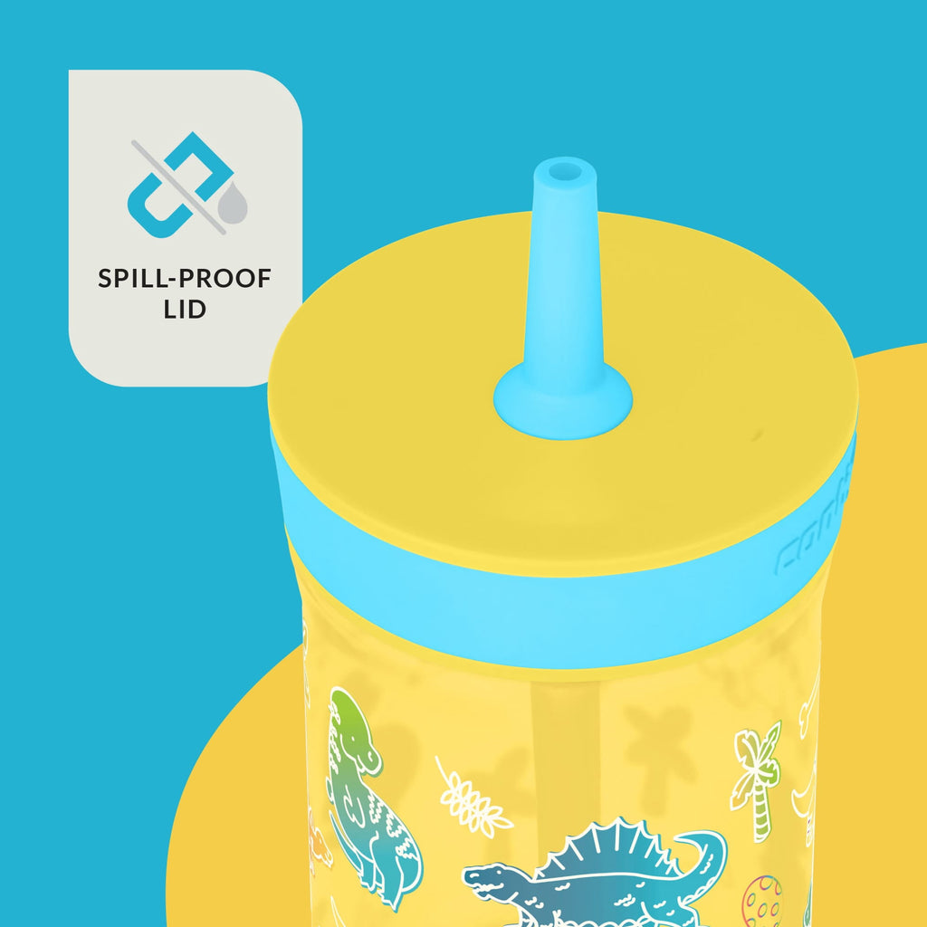 Contigo Kids Leighton Spill-Proof Tumbler with Straw, 14 oz, Yellow Edition-KGV7