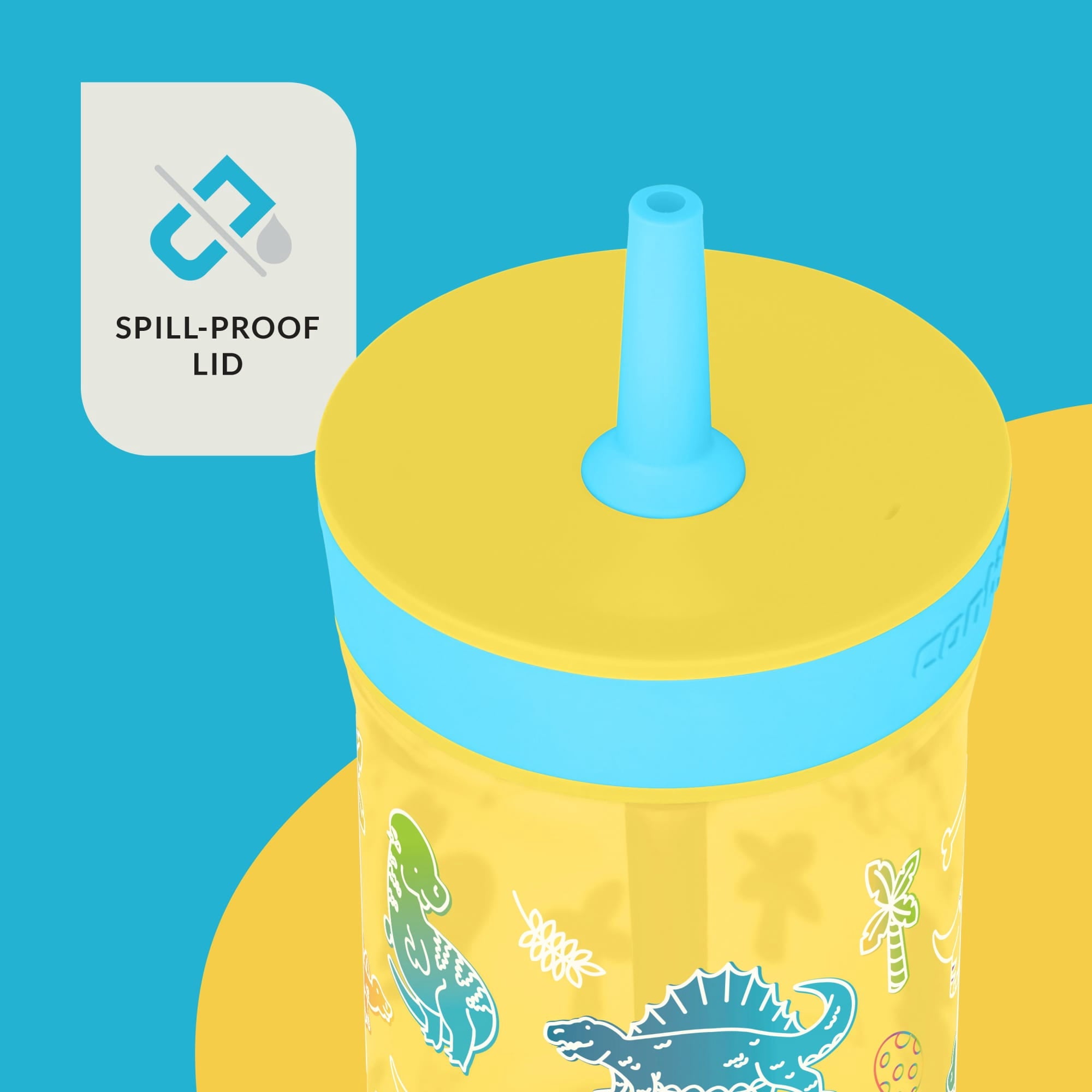 Contigo Kids Leighton Spill-Proof Tumbler with Straw, 14 oz, Yellow Edition-KGV7