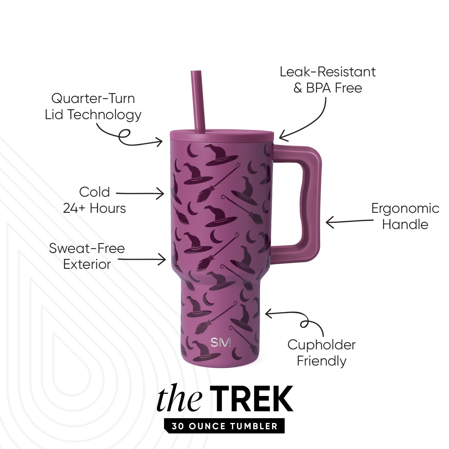 Simple Modern 30 fl oz Insulated Stainless Steel Trek Tumbler with Straw Lid | Seaglass Sage and Cream Checkmate Edition-16A6