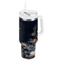 30 oz Insulated Stainless Steel Tumbler Double Wall Stainless Steel Tumbler with 2-Way Drinking Watercolor Vintage Blue Bird Edition-D9WF