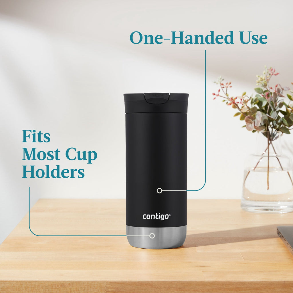 Contigo 16 oz. Huron 2.0 SnapSeal Stainless Steel Travel Mug - Licorice Edition-JX9A