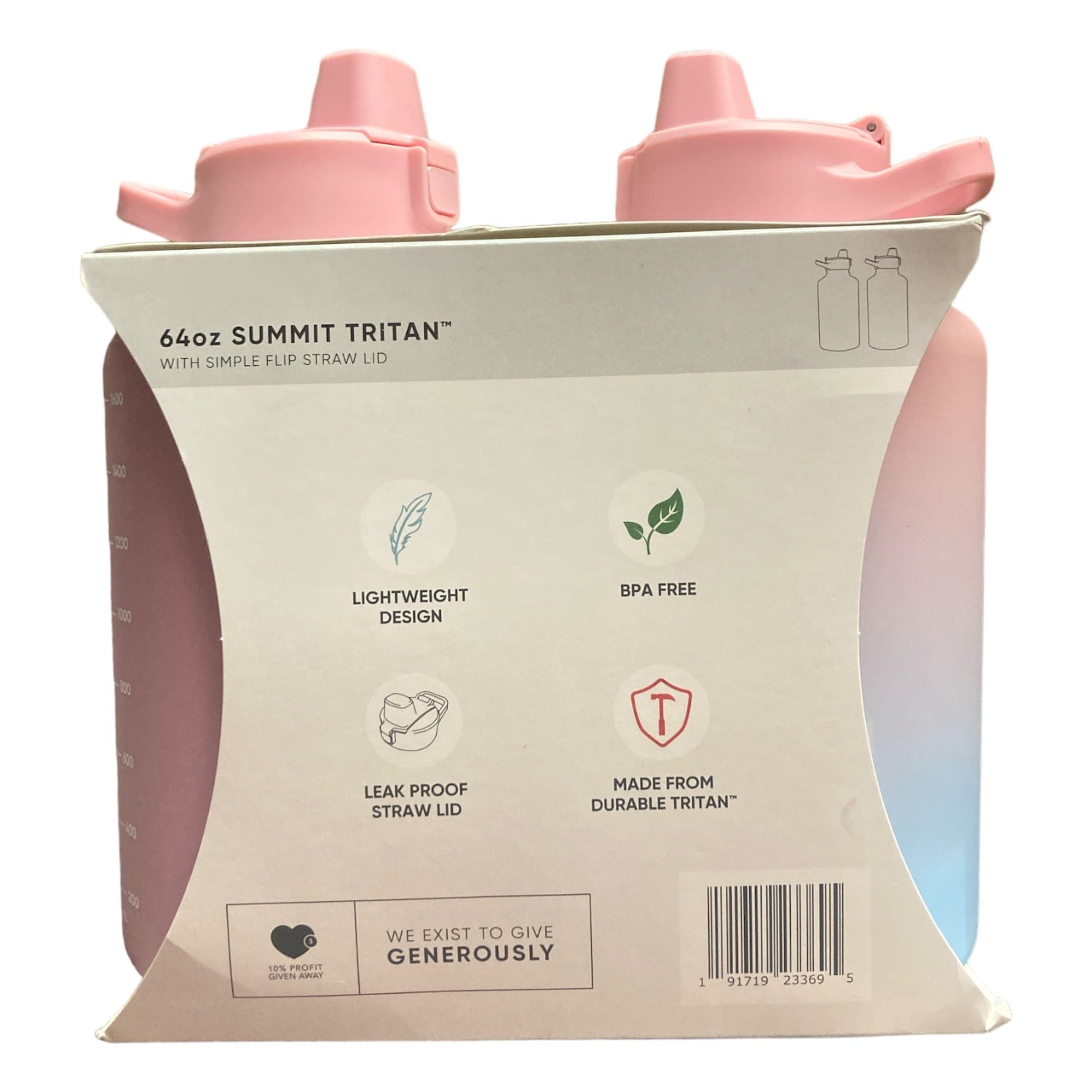 Simple Modern 64-oz Tritan Plastic Summit With Simple Flip Straw Lid 2 Pack (Sweet Taffy and Blush) Edition-SHH0