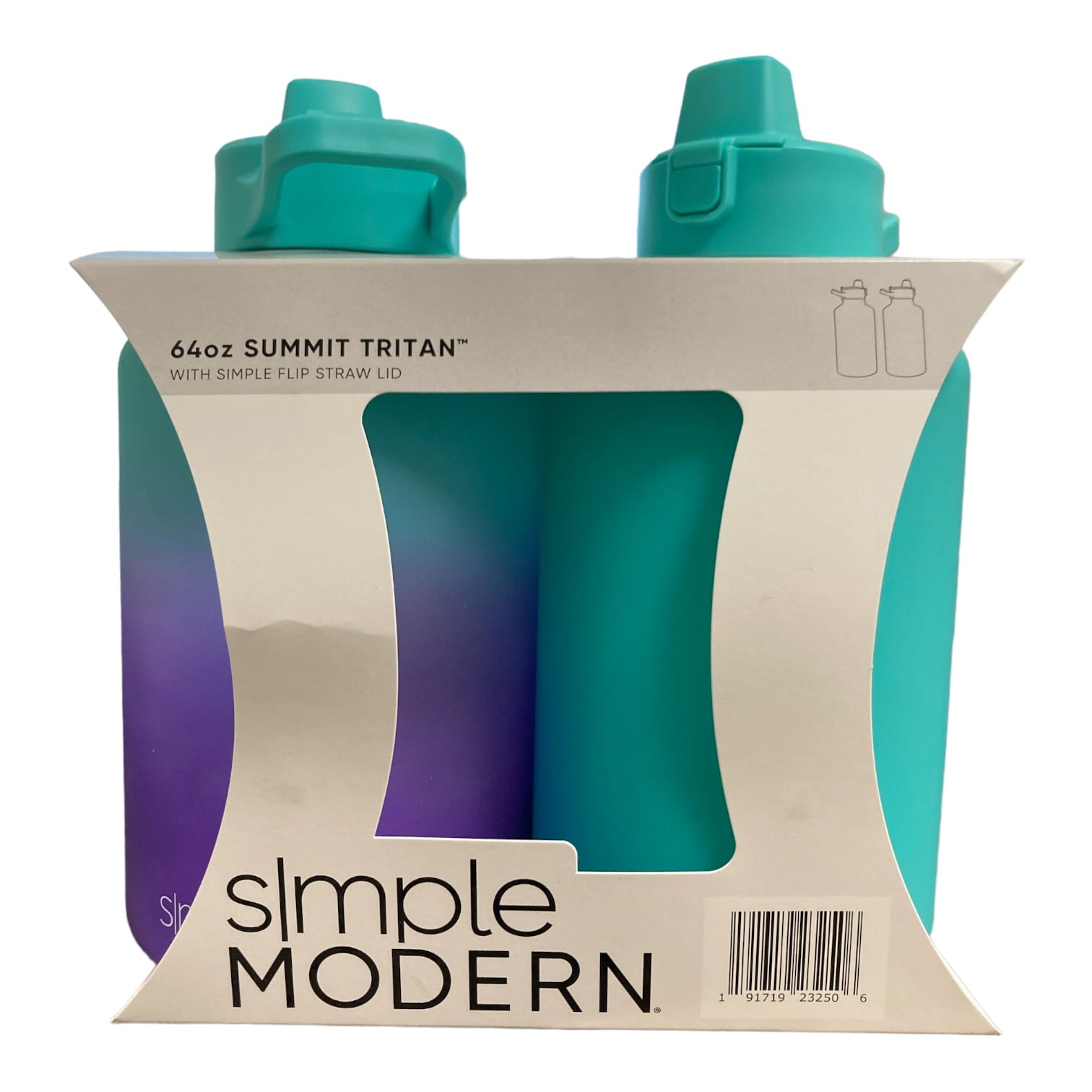 Simple Modern 64-oz Tritan Plastic Summit With Simple Flip Straw Lid 2 Pack (Sweet Taffy and Blush) Edition-SHH0