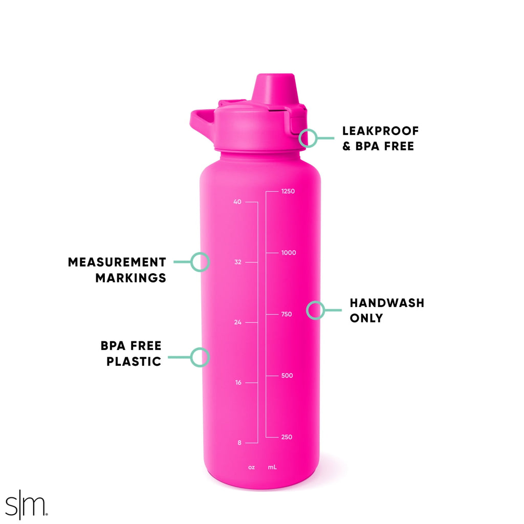 Simple Modern 48 fl oz Reusable Tritan Summit Water Bottle with Silicone Straw Lid|Raspberry Vibes Edition-HMXS