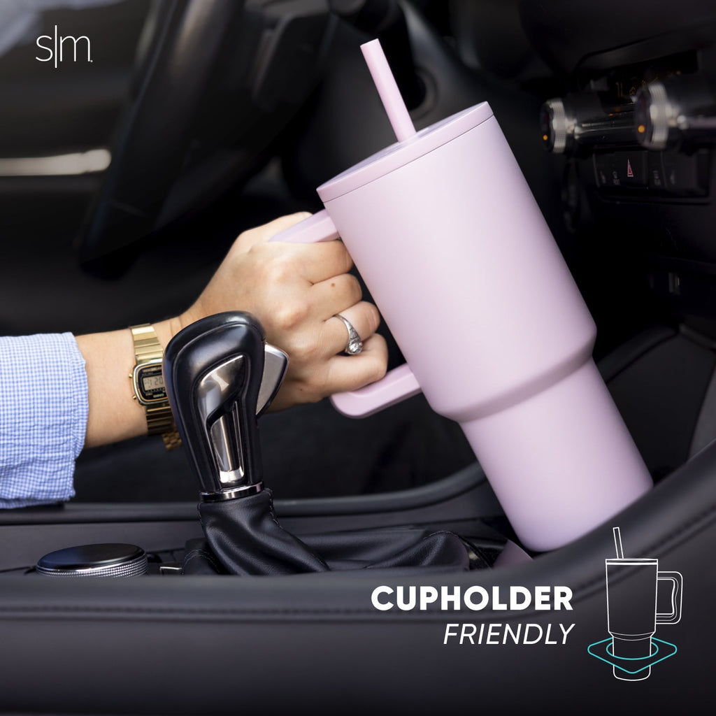 Simple Modern 30 fl oz Insulated Stainless Steel Trek Tumbler with Straw Lid | Cream Leopard Edition-BG2X