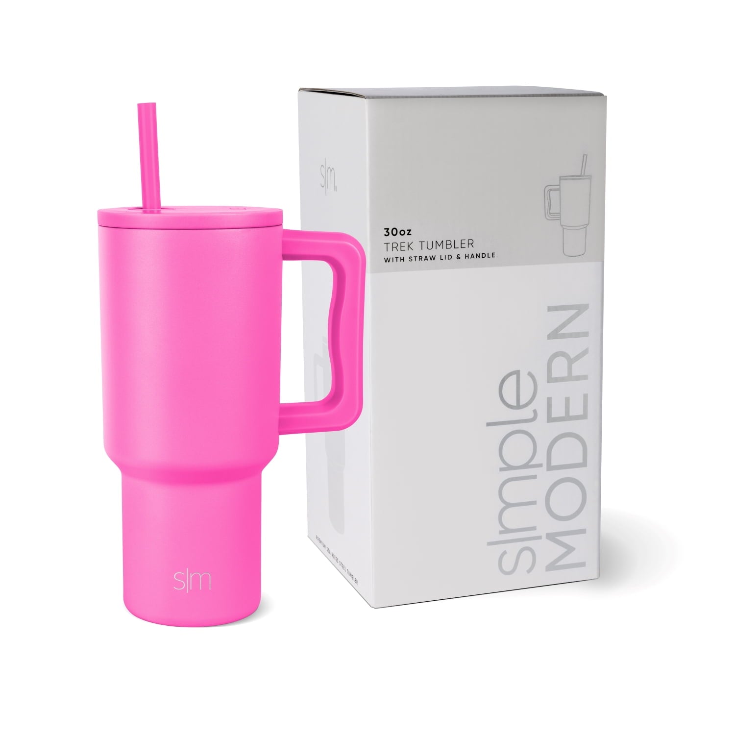 Simple Modern 30 fl oz Insulated Stainless Steel Trek Tumbler with Straw Lid | Cream Leopard Edition-BG2X