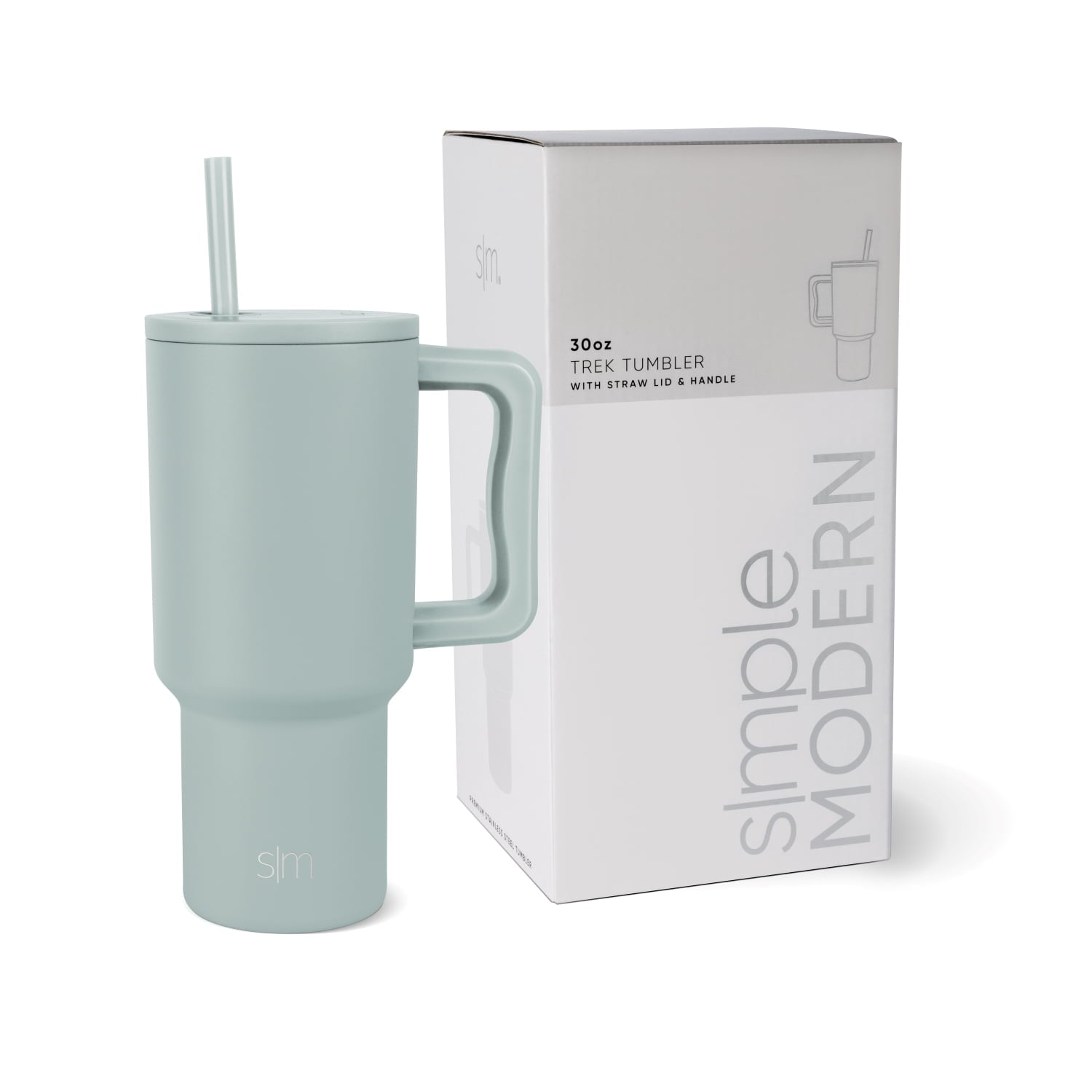 Simple Modern 30 fl oz Insulated Stainless Steel Trek Tumbler with Straw Lid | Cream Leopard Edition-BG2X
