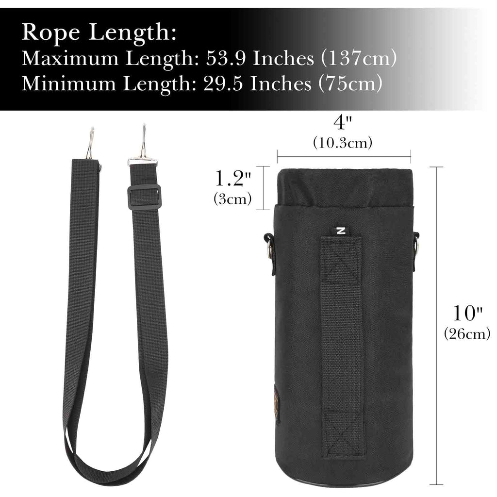 Linkidea Sports Water Bottle Carrier with Strap Compatible with Nalgene Sustain Tritan 48oz, CamelBak Chute Mag 50oz, Thick Waterbottle Cooler Bag Holder Shoulder Strap, Black Edition-JWNY