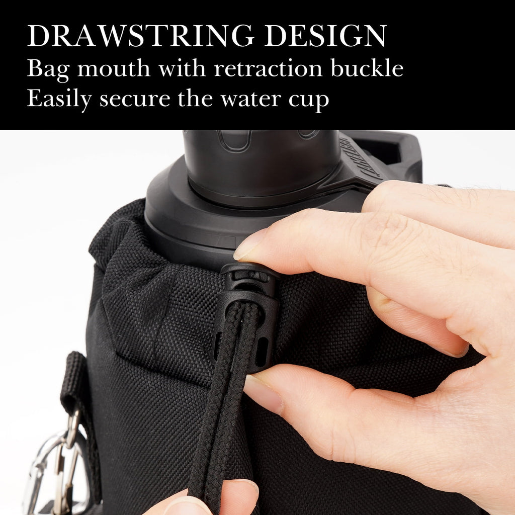 Linkidea Sports Water Bottle Carrier with Strap Compatible with Nalgene Sustain Tritan 48oz, CamelBak Chute Mag 50oz, Thick Waterbottle Cooler Bag Holder Shoulder Strap, Black Edition-JWNY
