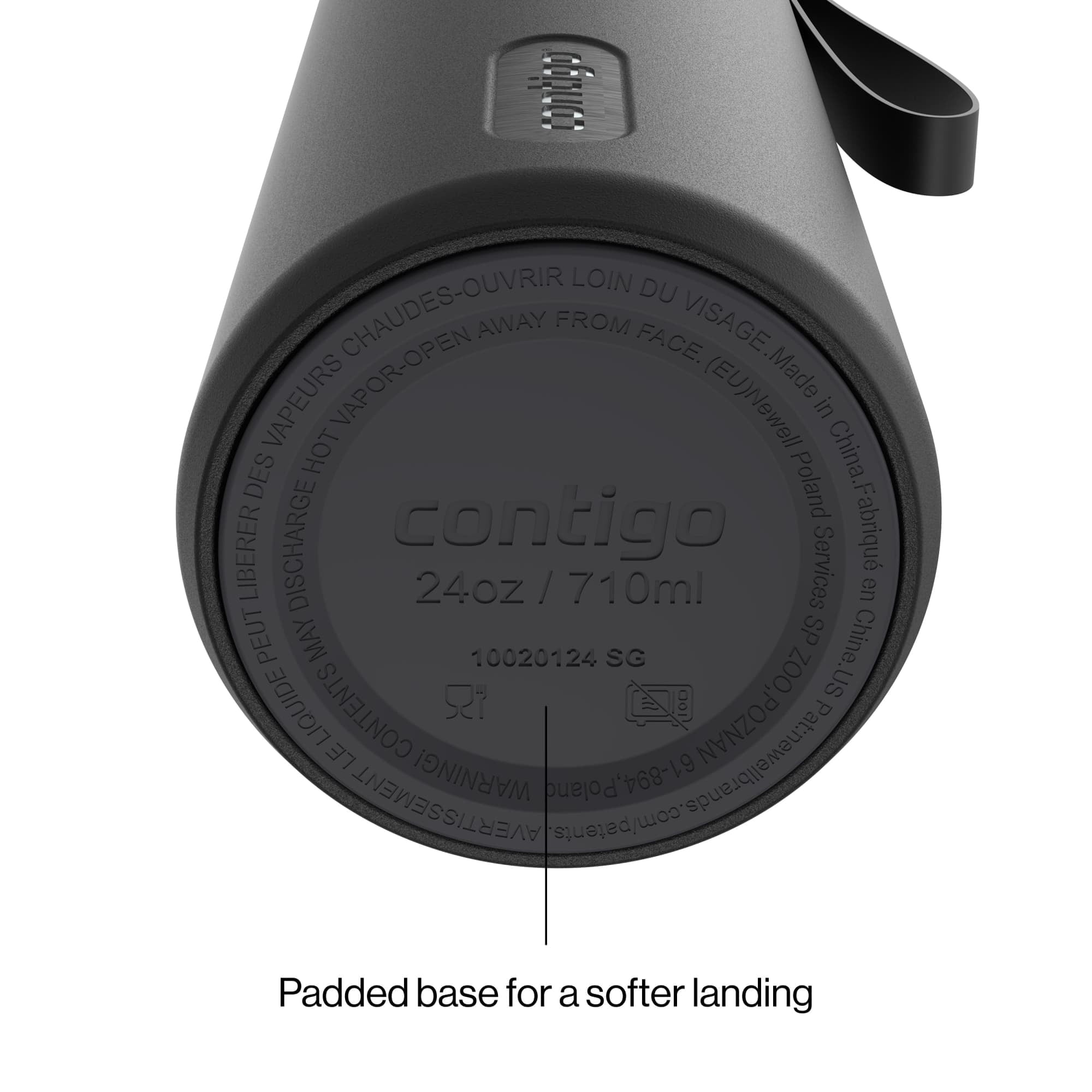 Contigo SnapSeal Leakproof Stainless Steel Reusable Water Bottle with Carrying Strap, Dark Blue/Bronze, 24 oz Edition-3OEQ