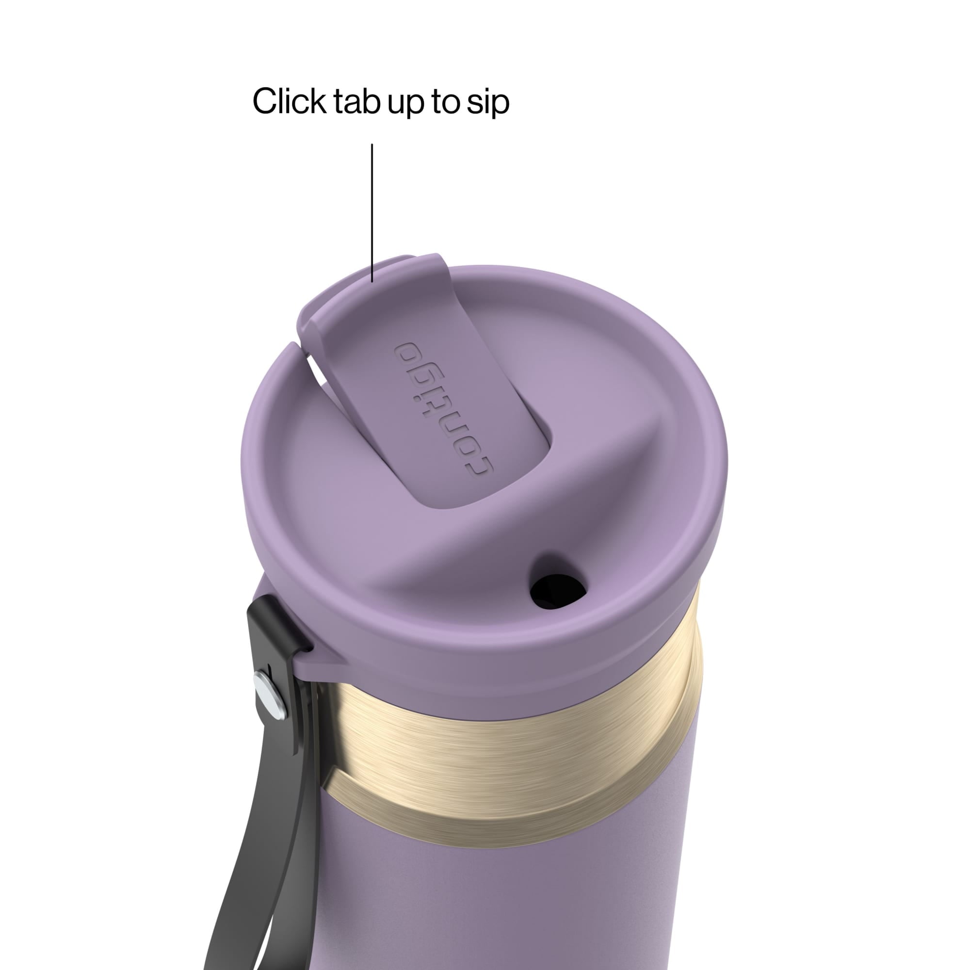 Contigo SnapSeal Leakproof Stainless Steel Reusable Water Bottle with Carrying Strap, Dark Blue/Bronze, 24 oz Edition-3OEQ