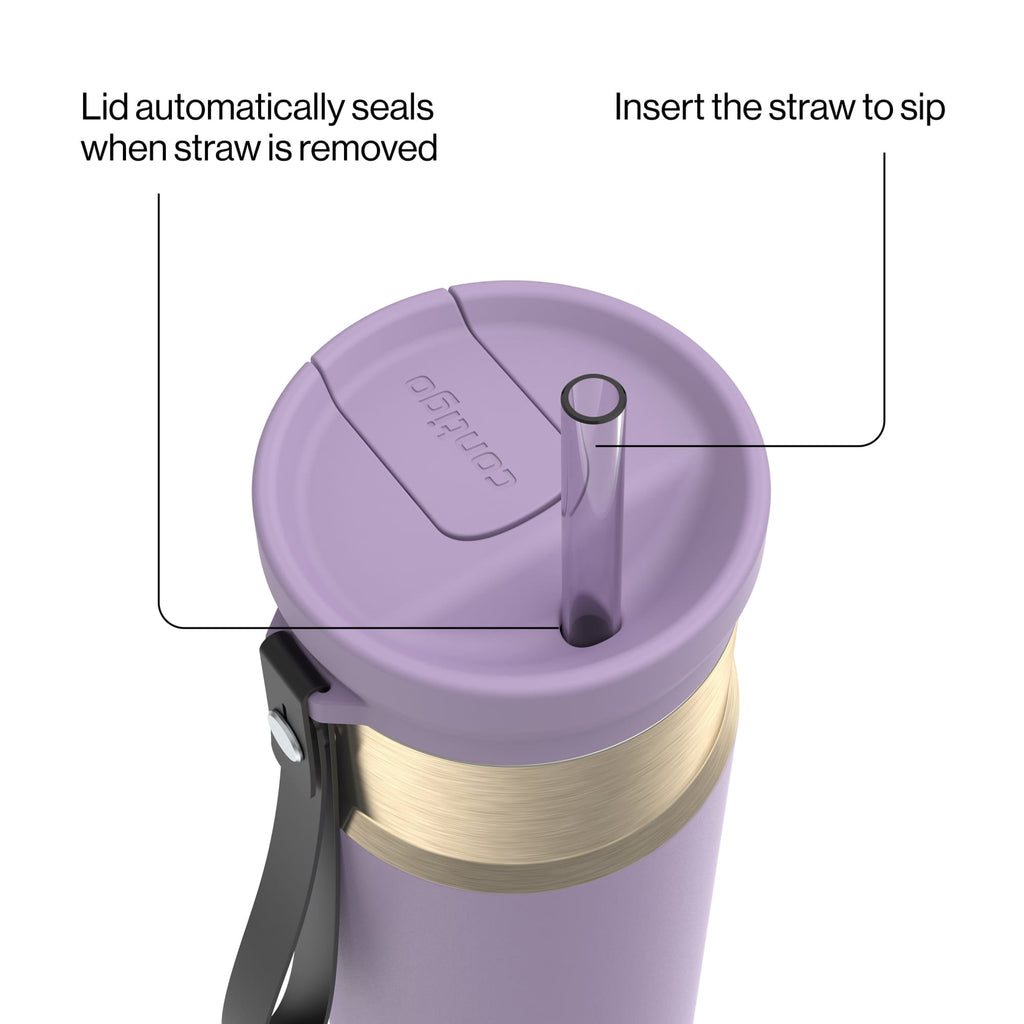 Contigo SnapSeal Leakproof Stainless Steel Reusable Water Bottle with Carrying Strap, Dark Blue/Bronze, 24 oz Edition-3OEQ