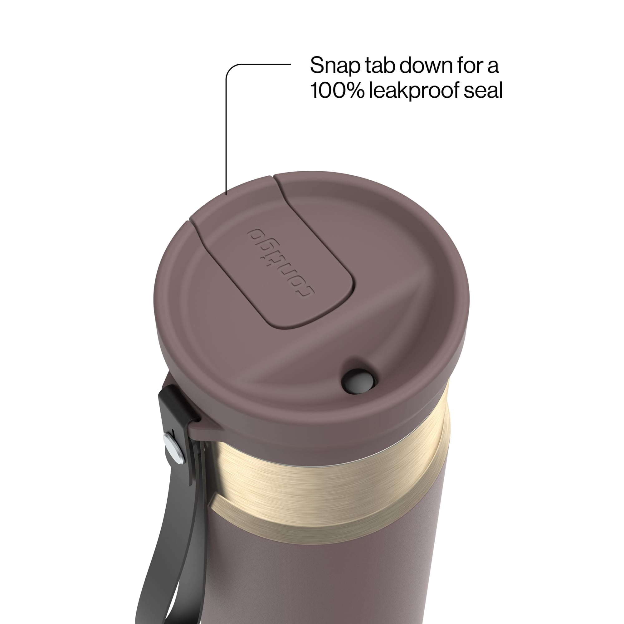 Contigo SnapSeal Leakproof Stainless Steel Reusable Water Bottle with Carrying Strap, Dark Blue/Bronze, 24 oz Edition-3OEQ