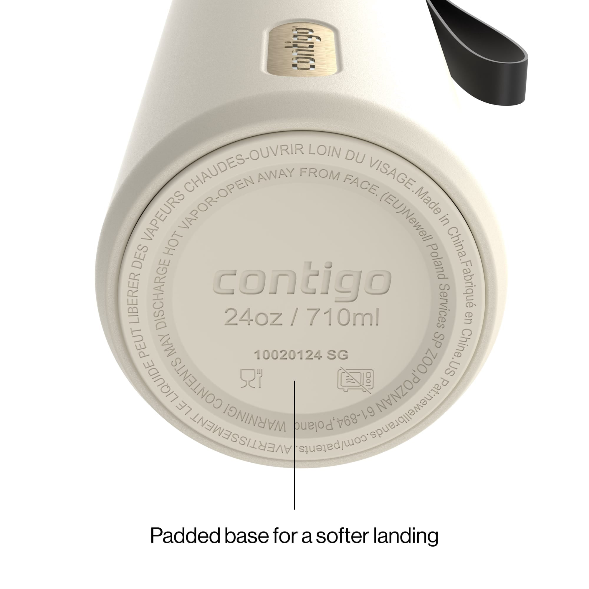 Contigo SnapSeal Leakproof Stainless Steel Reusable Water Bottle with Carrying Strap, Dark Blue/Bronze, 24 oz Edition-3OEQ