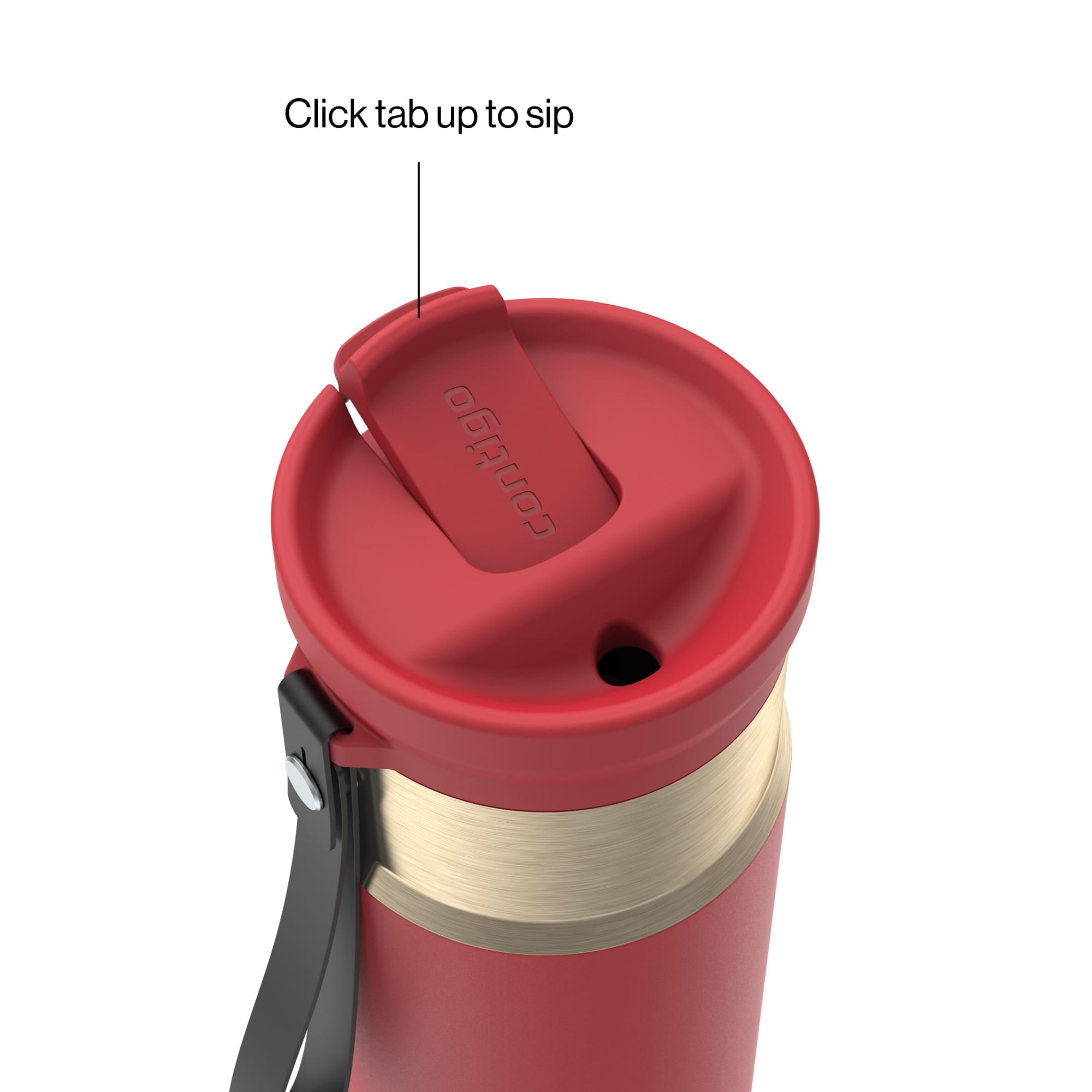 Contigo SnapSeal Leakproof Stainless Steel Reusable Water Bottle with Carrying Strap, Dark Blue/Bronze, 24 oz Edition-3OEQ