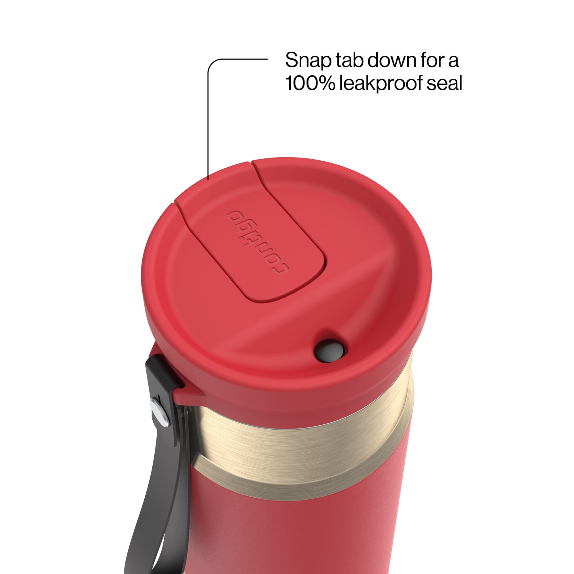 Contigo SnapSeal Leakproof Stainless Steel Reusable Water Bottle with Carrying Strap, Dark Blue/Bronze, 24 oz Edition-3OEQ
