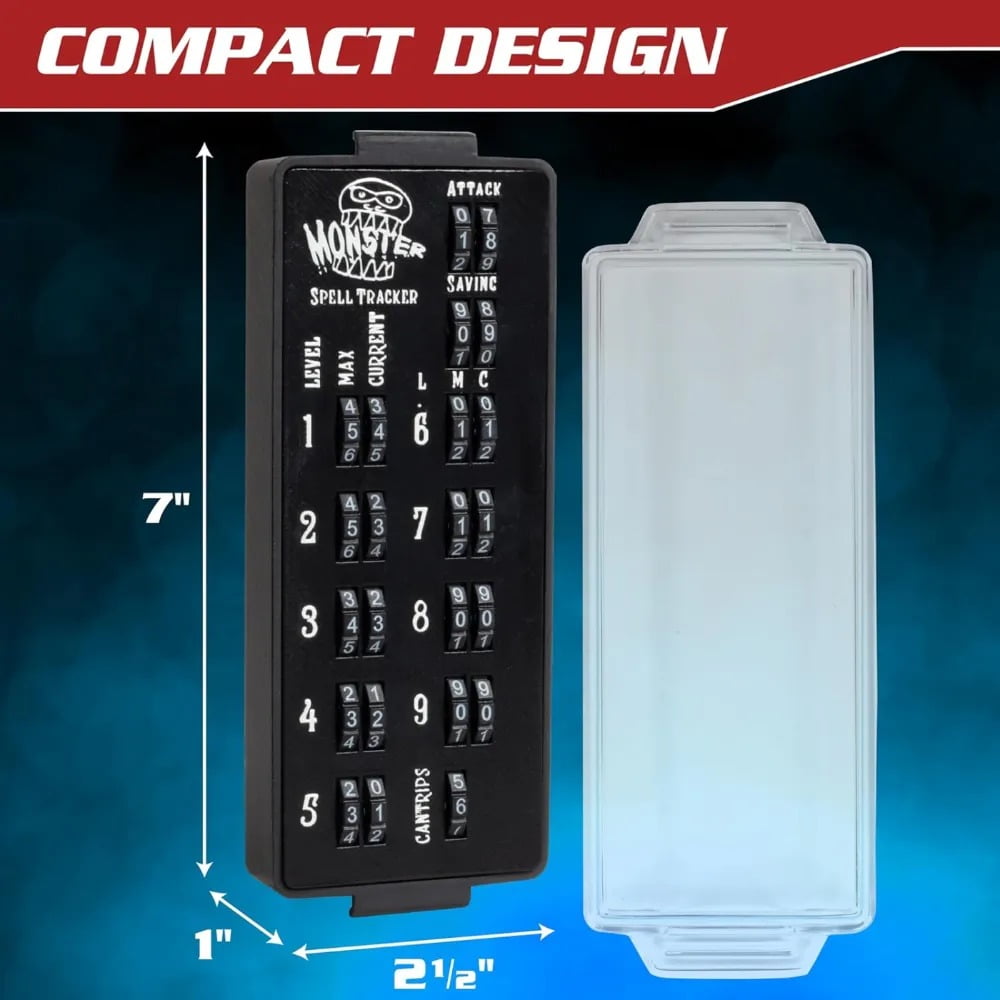 Ultimate RPG Spell Tracker for DND- Easily Keep Track of All Magic Stats, Levels, Modifiers Easily w Adjustable Place-Locking Dials &amp; Protective Cover- Compatible w Dungeons Dragons 5e Tabletop Games Edition-J88W