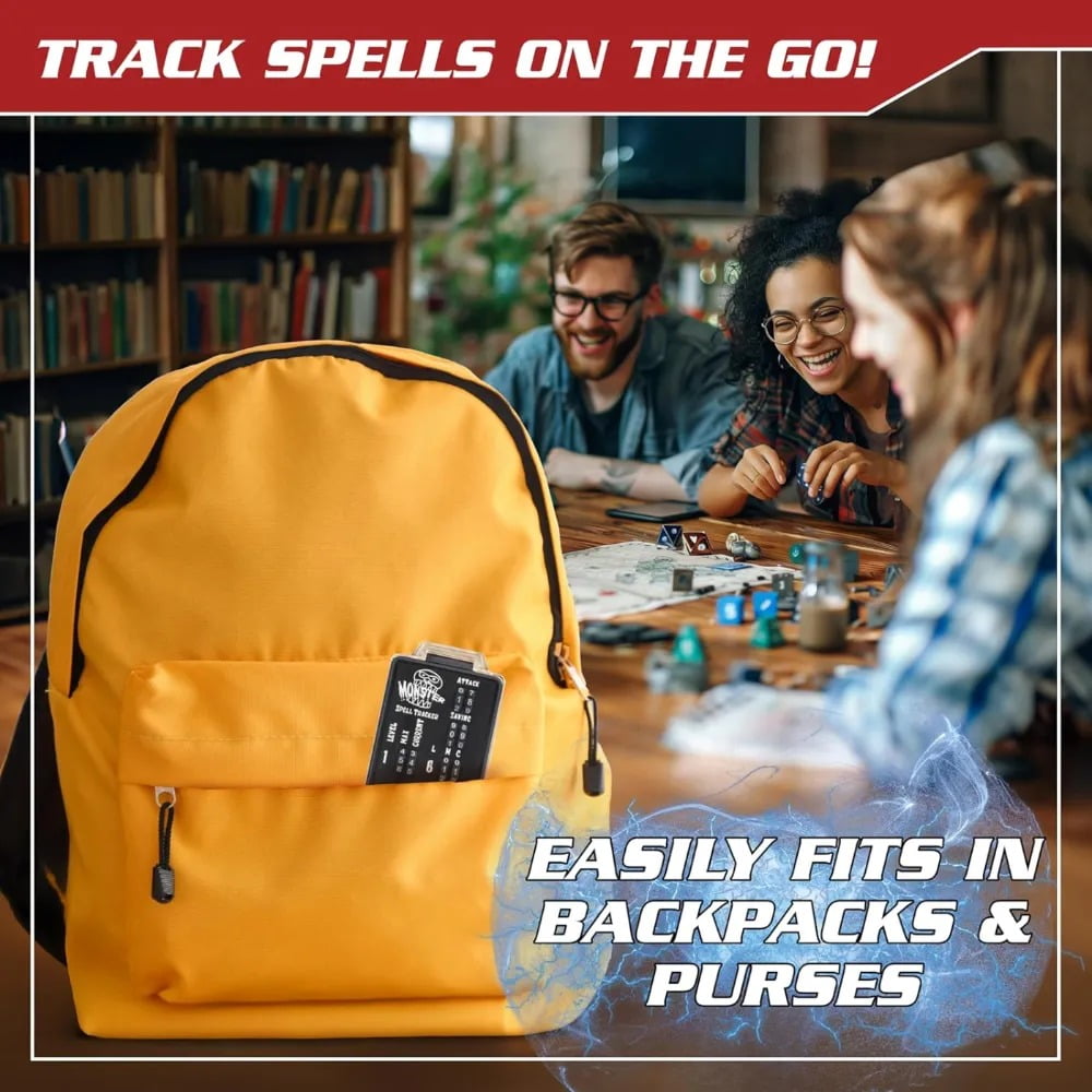 Ultimate RPG Spell Tracker for DND- Easily Keep Track of All Magic Stats, Levels, Modifiers Easily w Adjustable Place-Locking Dials &amp; Protective Cover- Compatible w Dungeons Dragons 5e Tabletop Games Edition-J88W