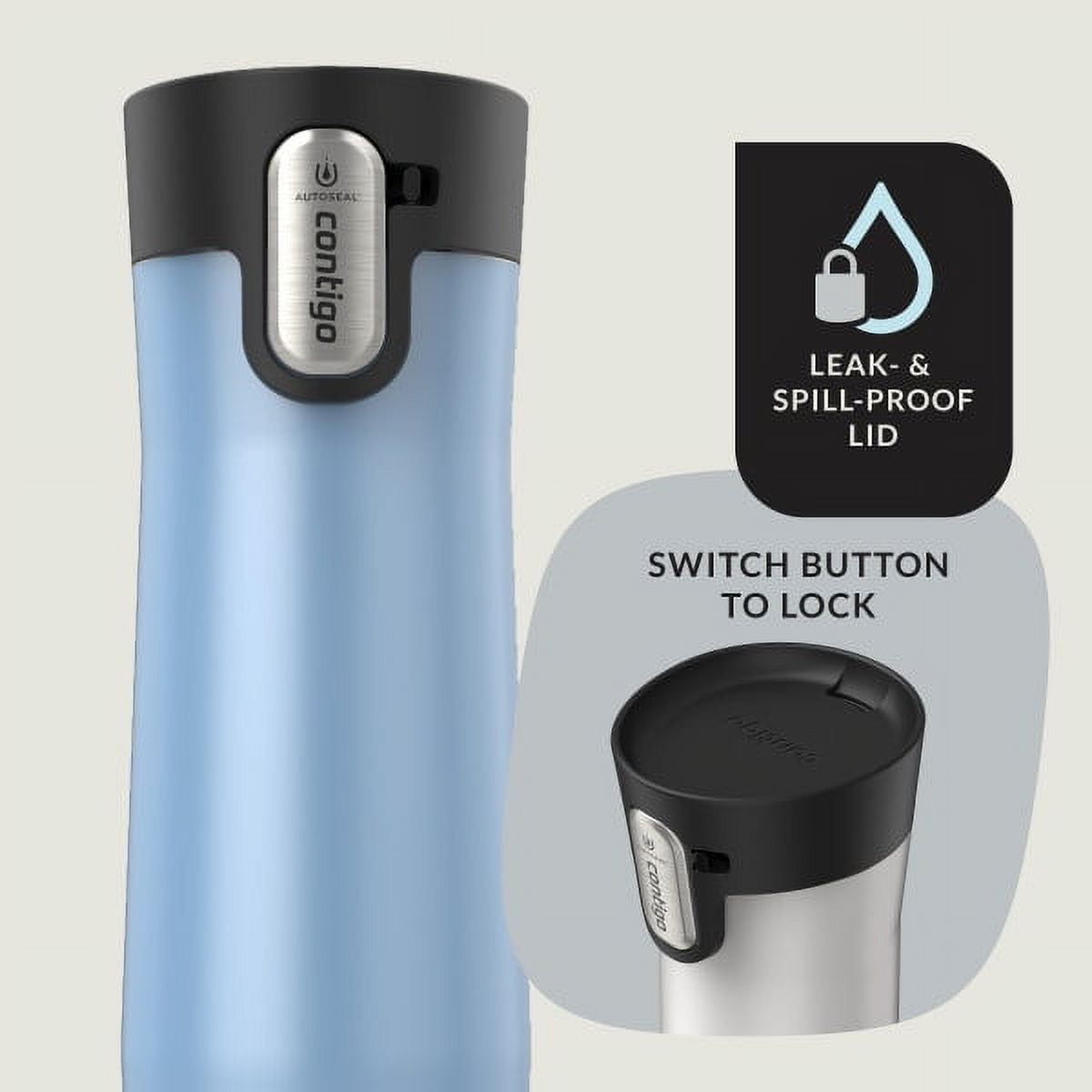 Contigo AUTOSEAL West Loop Vacuum-Insulated Stainless Steel Travel Mug with Easy-Clean Lid, 20 oz, Crystal Lakeside &amp; Crystal Agave, 2-Pack Edition-2GKF