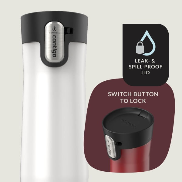 Contigo AUTOSEAL West Loop Vacuum-Insulated Stainless Steel Travel Mug with Easy-Clean Lid, 20 oz, Crystal Lakeside &amp; Crystal Agave, 2-Pack Edition-2GKF