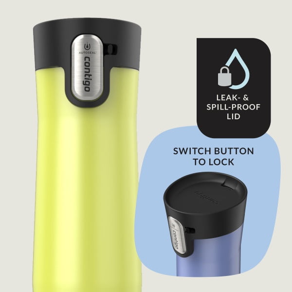Contigo AUTOSEAL West Loop Vacuum-Insulated Stainless Steel Travel Mug with Easy-Clean Lid, 20 oz, Crystal Lakeside &amp; Crystal Agave, 2-Pack Edition-2GKF
