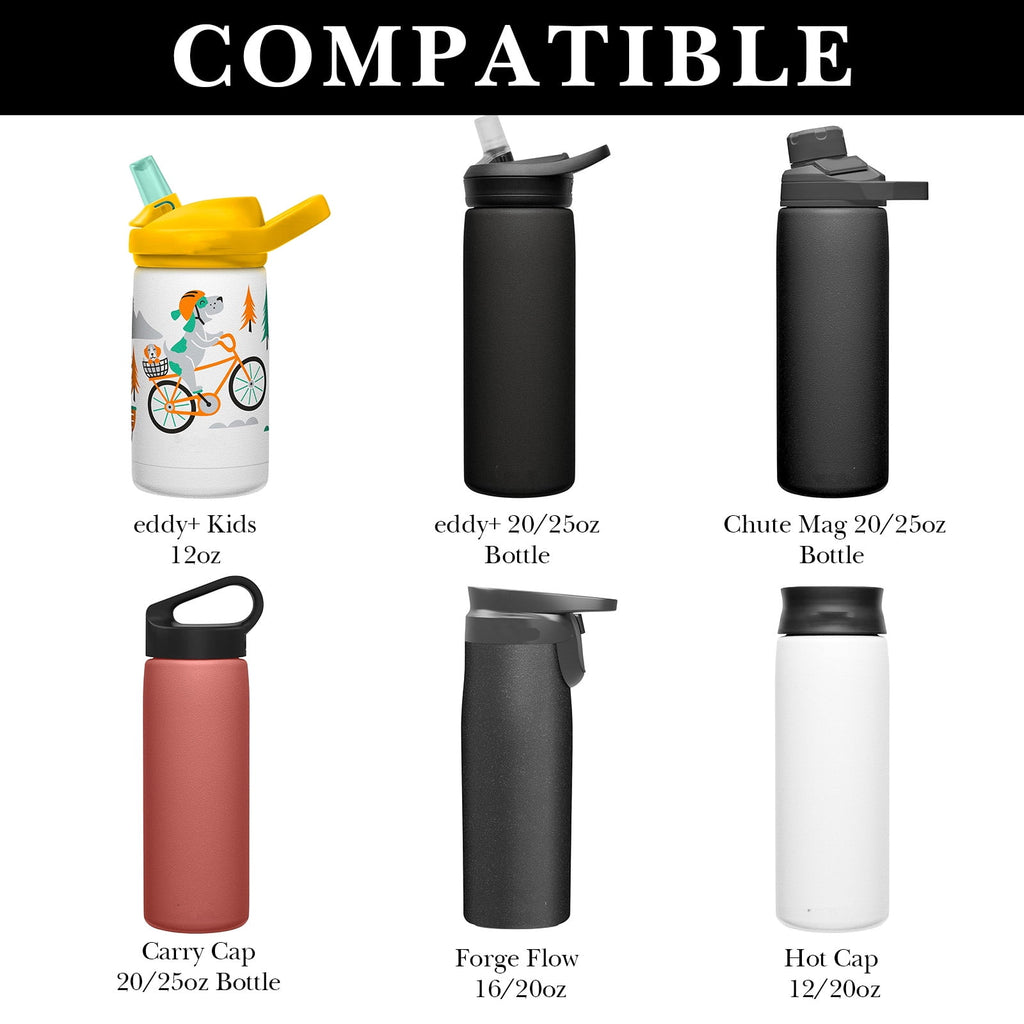 Linkidea 6 Pack Water Bottle Bottom Pad Compatible with CamelBak eddy+ Steel Bottle 20/25oz, Chute Mag Bottle, Silicone Anti-Slip Waterbottle Base Silencer Rubber Protector Edition-61D6
